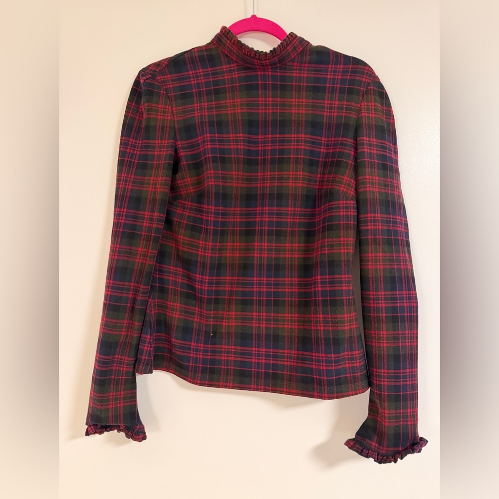 Philosophy do Lorenzo Serafini Plaid Long Sleeve Top size 4 (IT 40)